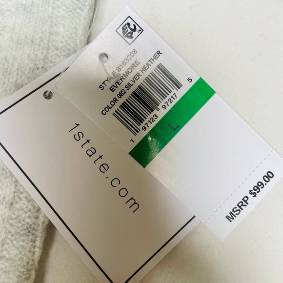 NWT 1.STATE Cable Knit Sweater Silver Heather Size L $99 Retail - Picture 6 of 12